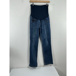 Womans Excellent Indigo Blue Maternity Blue Jeans Medium Belly Panel 0080/W-2